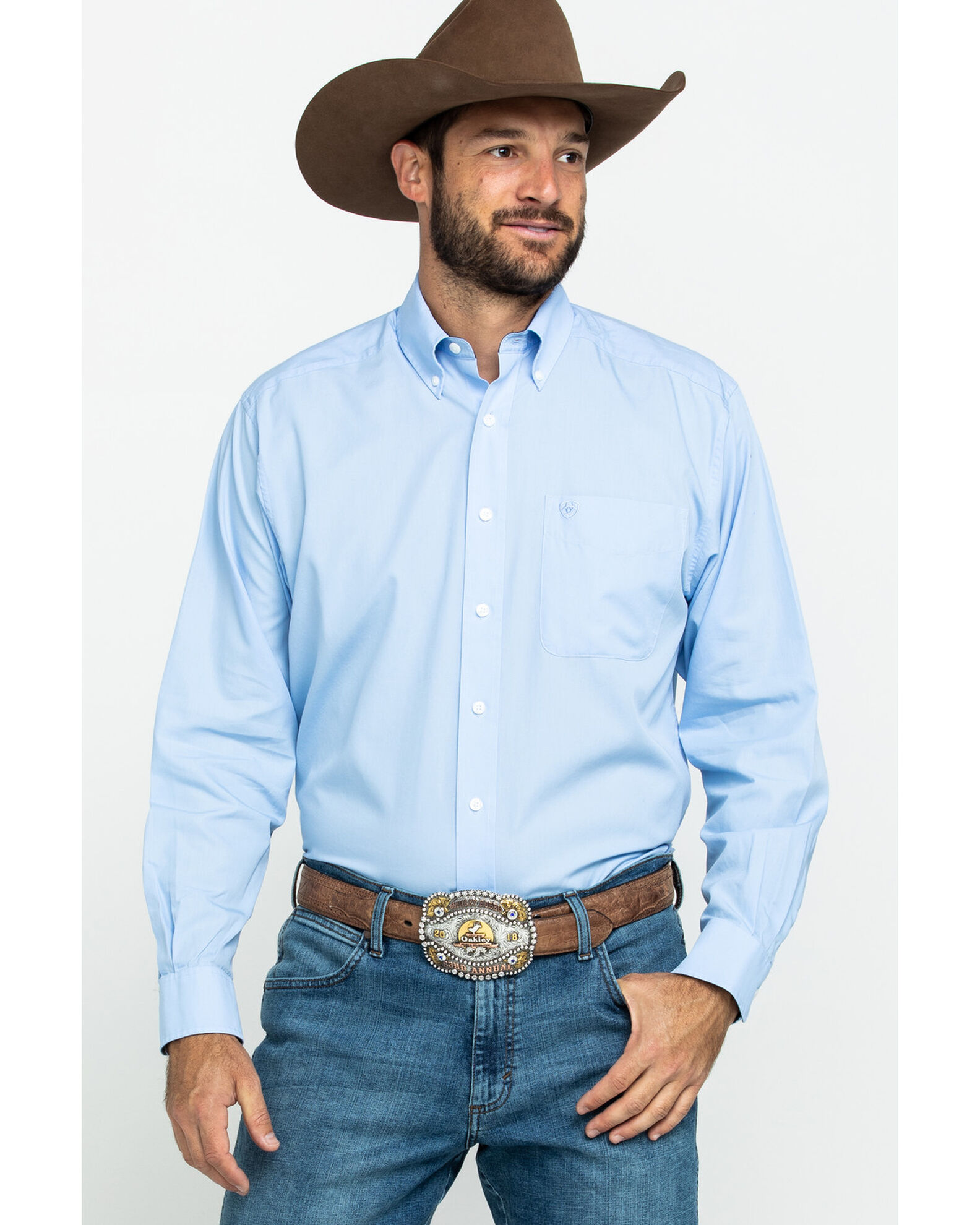 Ariat Men s Wrinkle Free Solid Long Sleeve Button Down Western