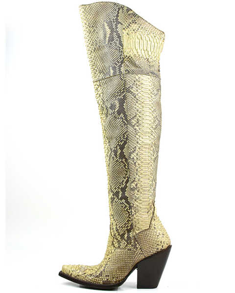 Image #3 - Dan Post Women's Natural Python Exotic Tall Western Boot - Snip Toe , , hi-res