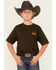 Image #2 - Ariat Boys' Armadillo Short Sleeve Graphic T-Shirt, Green, hi-res