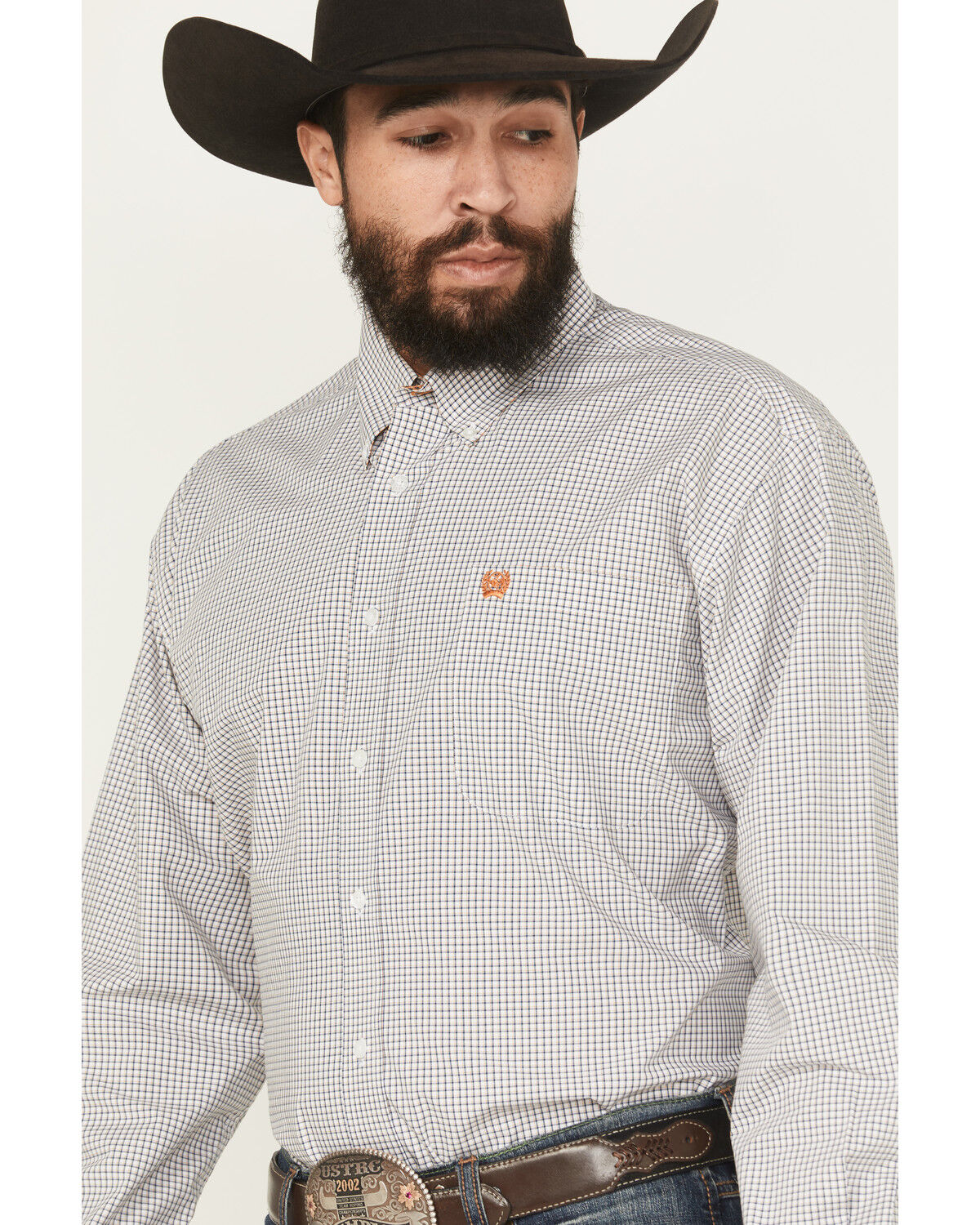 Image #2 - Cinch Men's Plaid Print Long Sleeve Button-Down Western Shirt, White, hi-res