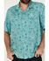 Image #3 - Wrangler Men's Conversation Print Short Sleeve Snap Western Shirt, Turquoise, hi-res
