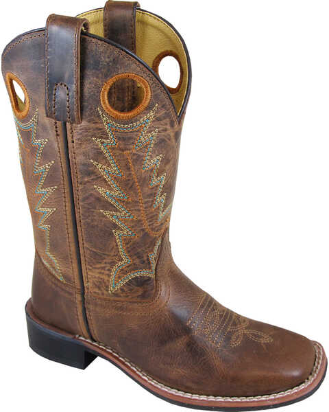 Image #1 - Smoky Mountain Boys' Jesse Western Boots - Square Toe , Brown, hi-res