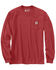Image #2 - Carhartt Men's Loose Fit Heavyweight Long Sleeve Pocket Graphic T-Shirt, Red, hi-res
