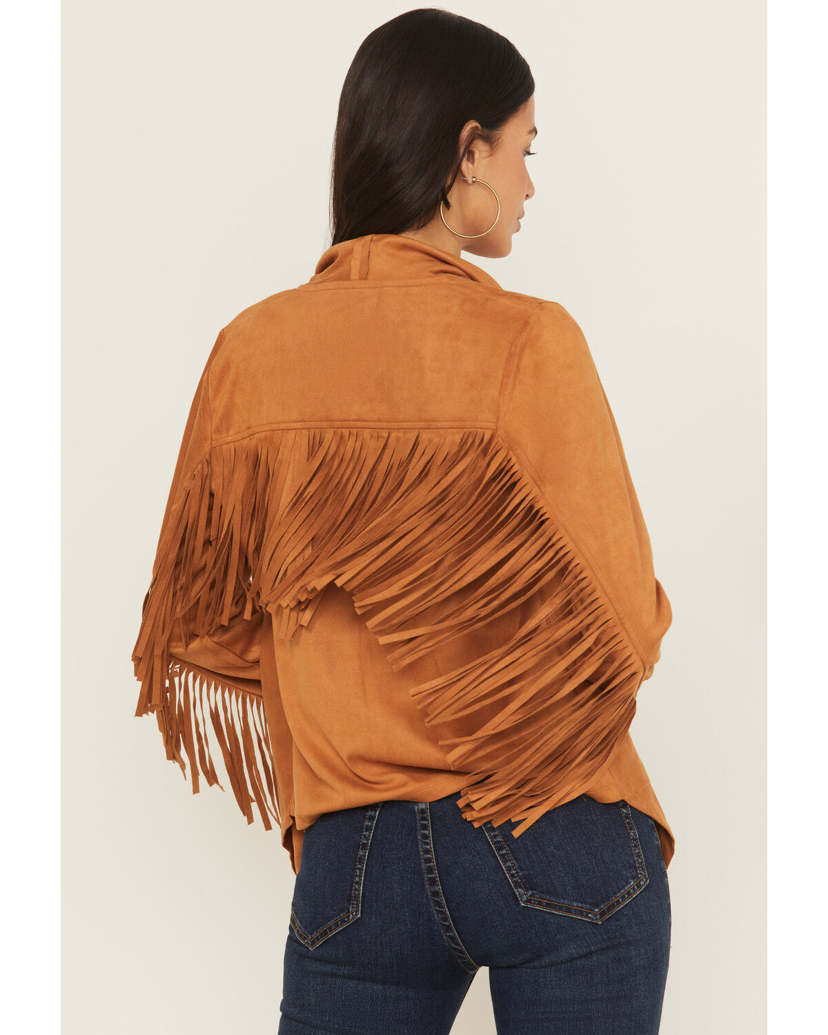 Image #4 - Shyanne Women's Cascade Front Fringe Faux Suede Fringe Jacket, Pecan, hi-res
