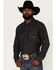 Image #1 - Blue Ranchwear Men's Long Sleeve Denim Western Snap Shirt, Black, hi-res