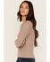 Image #2 - White Crow Women's Solid Long Sleeve Waffle Knit Shirt, Brown, hi-res