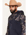 Image #2 - Hooey Men's Jimmy Southwestern Block Print Hooded Pullover, Navy, hi-res