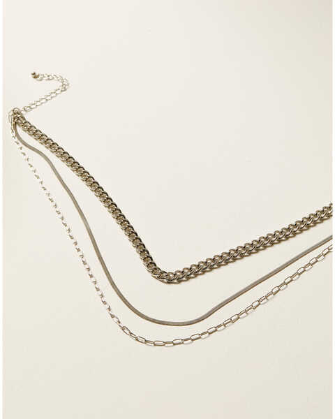 Shyanne Women's Silver Multichain Necklace, Silver, hi-res