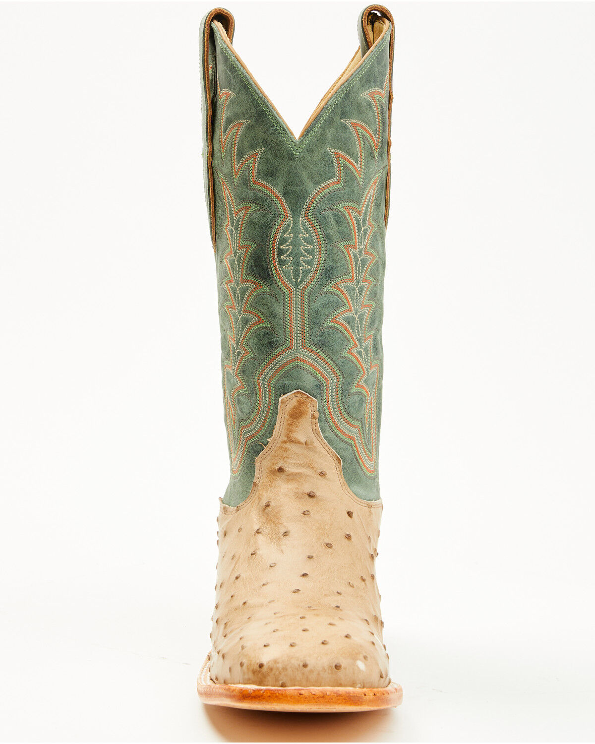 Image #4 - Justin Men's Chisolm Exotic Ostrich Western Boots - Broad Square Toe, Tan, hi-res