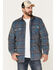 Image #1 - Sculy Men's Plaid Print Corduroy Sherpa Lined Button Jacket, Navy, hi-res