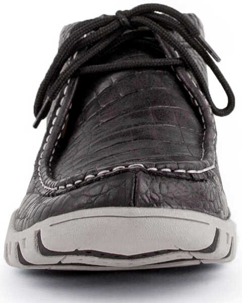 Image #4 - Ferrini Men's Croc Print Rogue Driving Shoes - Moc Toe, Black, hi-res