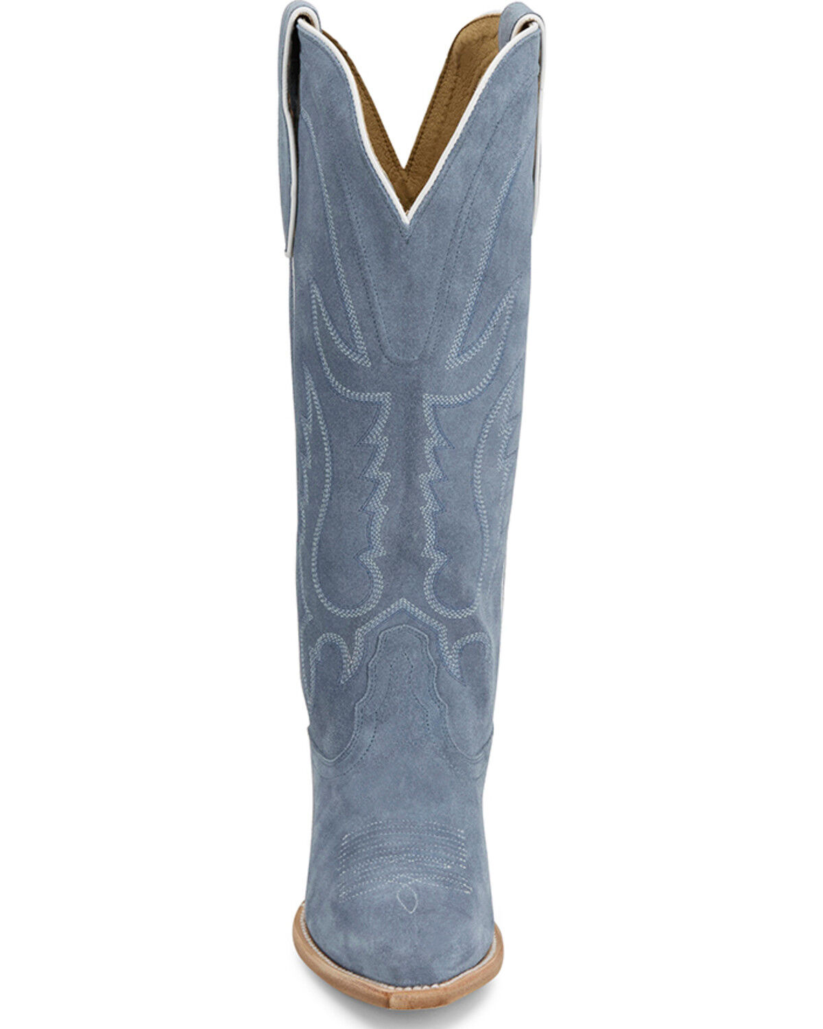 Image #4 - Tony Lama Women's Derby Liz Tall Western Boots - Snip Toe, Light Blue, hi-res