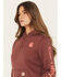 Image #2 - Carhartt Women's Relaxed Fit Midweight Graphic Hoodie, Wine, hi-res