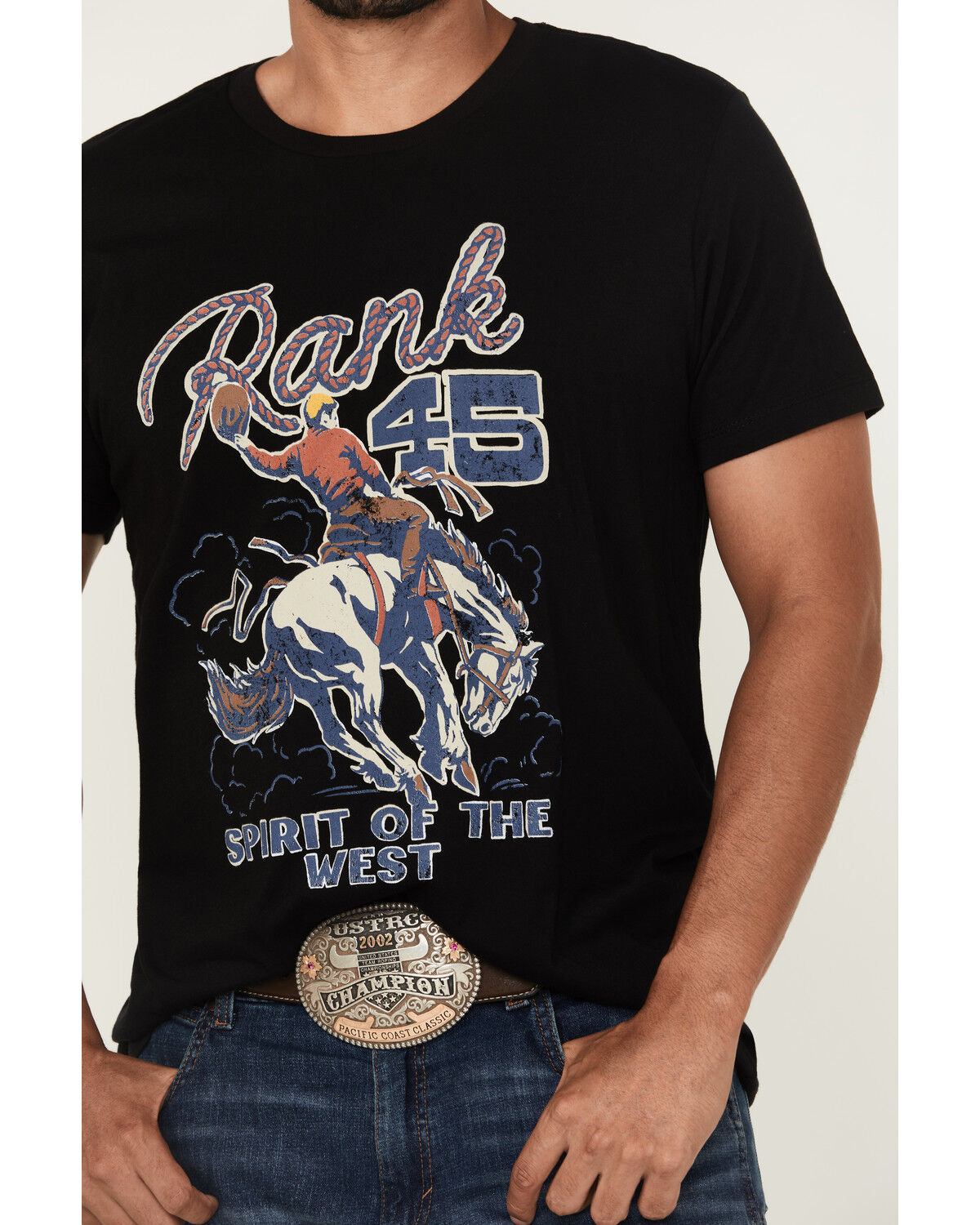 Image #3 - RANK 45® Men's Spirit Cowboy Short Sleeve Graphic T-Shirt, Black, hi-res