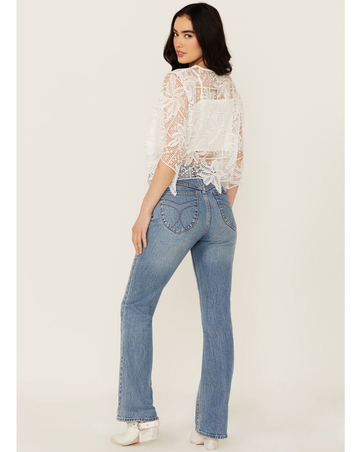 Image #3 - Rolla's Women's Boot Barn Exclusive Salty Medium Wash High Rise Duster Bootcut Stretch Denim Jeans, Medium Wash, hi-res