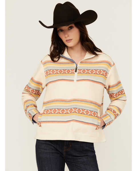 Pendleton Women's Striped Sweater, Ivory, hi-res