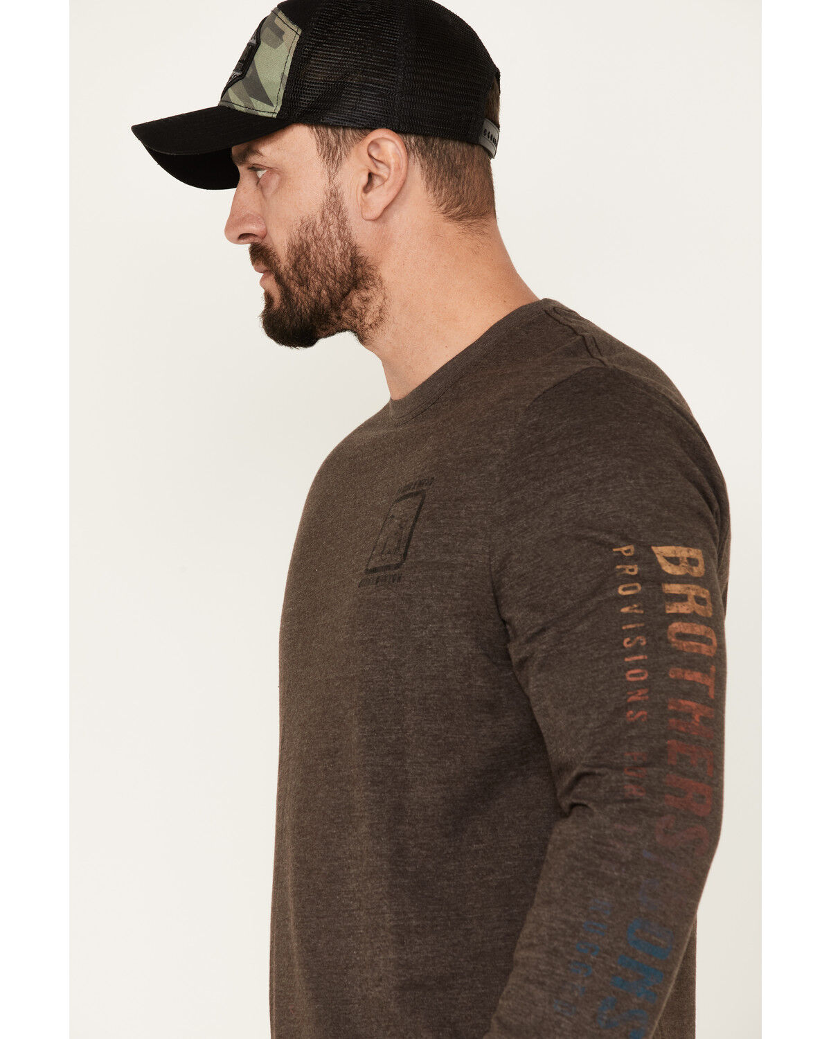 Image #2 - Brothers and Sons Men's Ride A Mule Long Sleeve T-Shirt, Dark Brown, hi-res