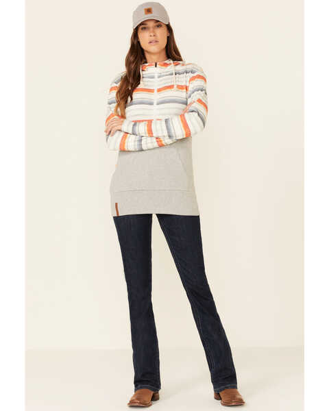Image #2 - Ampersand Avenue Women's Oceanside Stripe 1/2 Hooded Pullover , , hi-res
