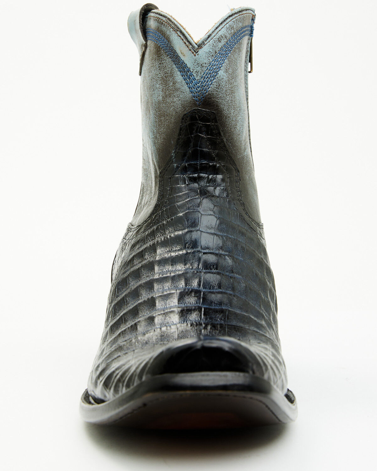 Image #4 - Corral Women's Exotic Caiman Western Boots - Square Toe, Dark Blue, hi-res
