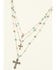 Shyanne Women's Turquoise Cross Three Tier Beaded Cross Set, Silver, hi-res