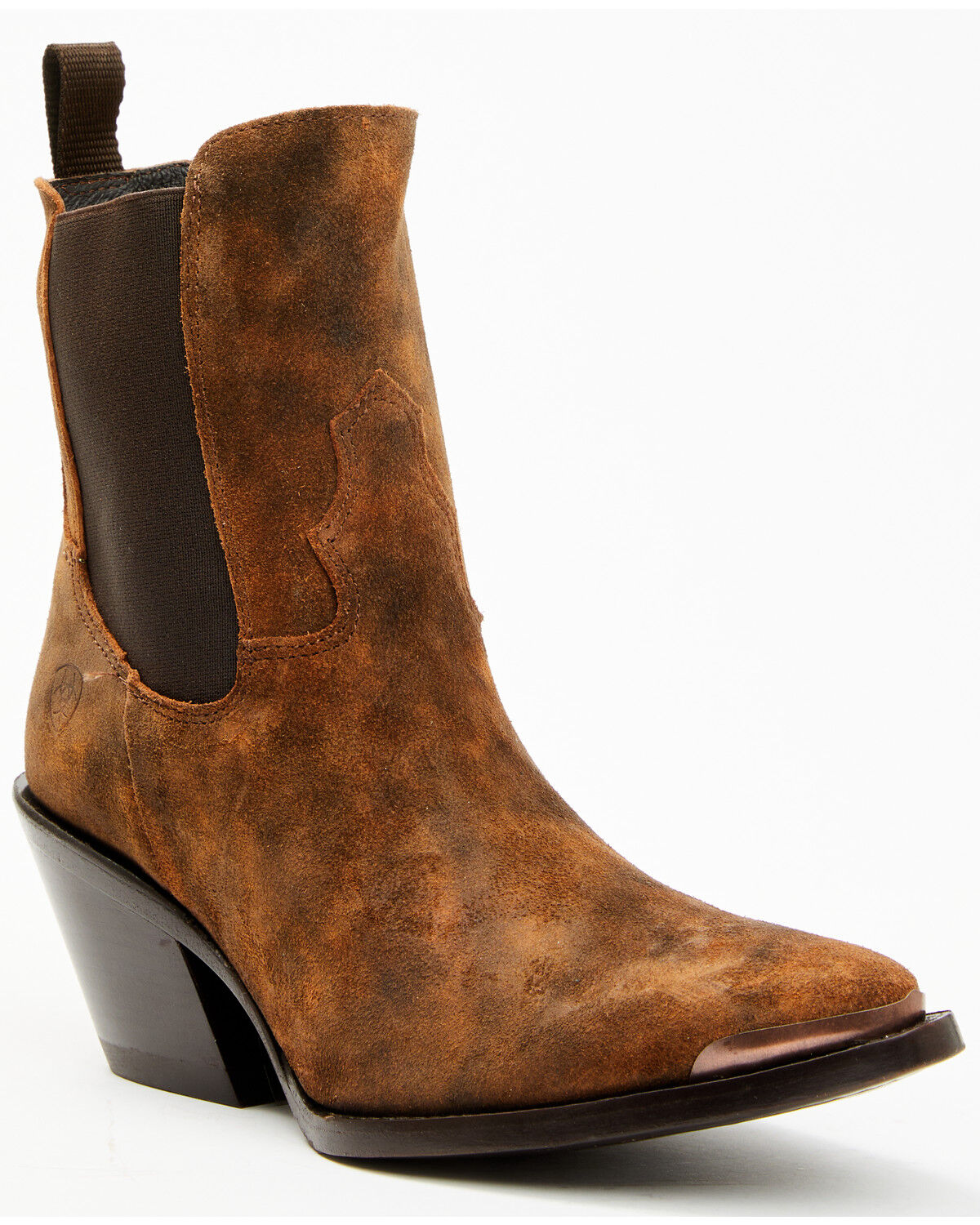 Image #1 - Ariat Women's Shiloh Suede Booties - Round Toe, Brown, hi-res