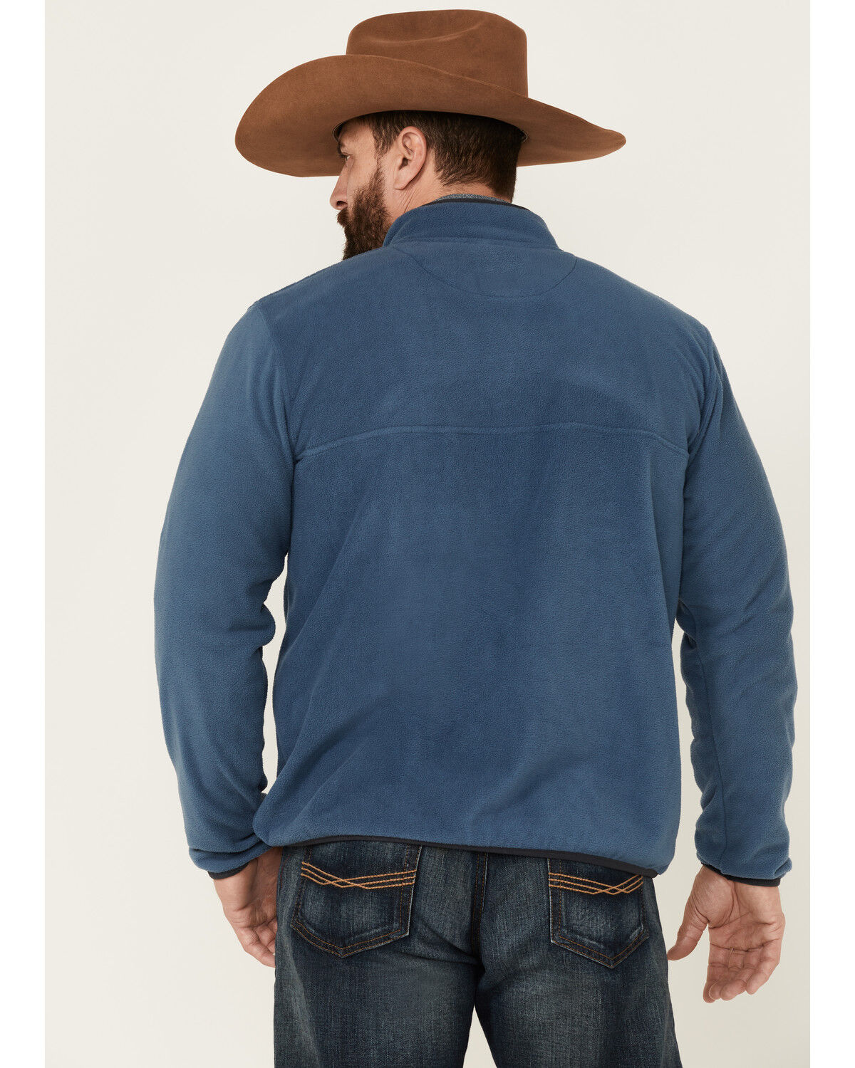 Image #4 - North River Men's Copen Lightweight 1/4 Snap-Front Fleece Pullover, Blue, hi-res