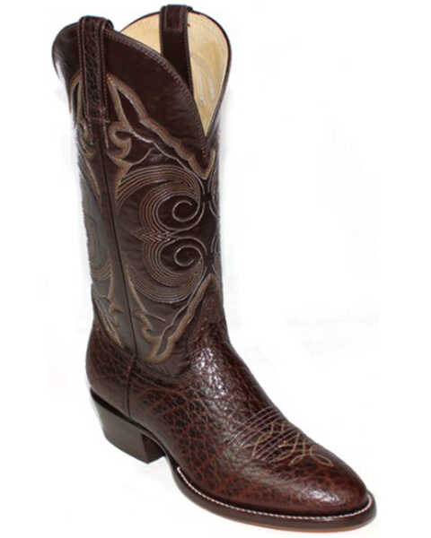 Hondo Boots Men's Western Boots - Round Toe , Chocolate, hi-res