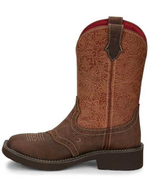 Image #3 - Justin Women's Starlina Western Boots - Broad Square Toe, Brown, hi-res