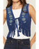 Image #3 - Shyanne Women's Embroidered Faux Suede Cropped Vest, Navy, hi-res