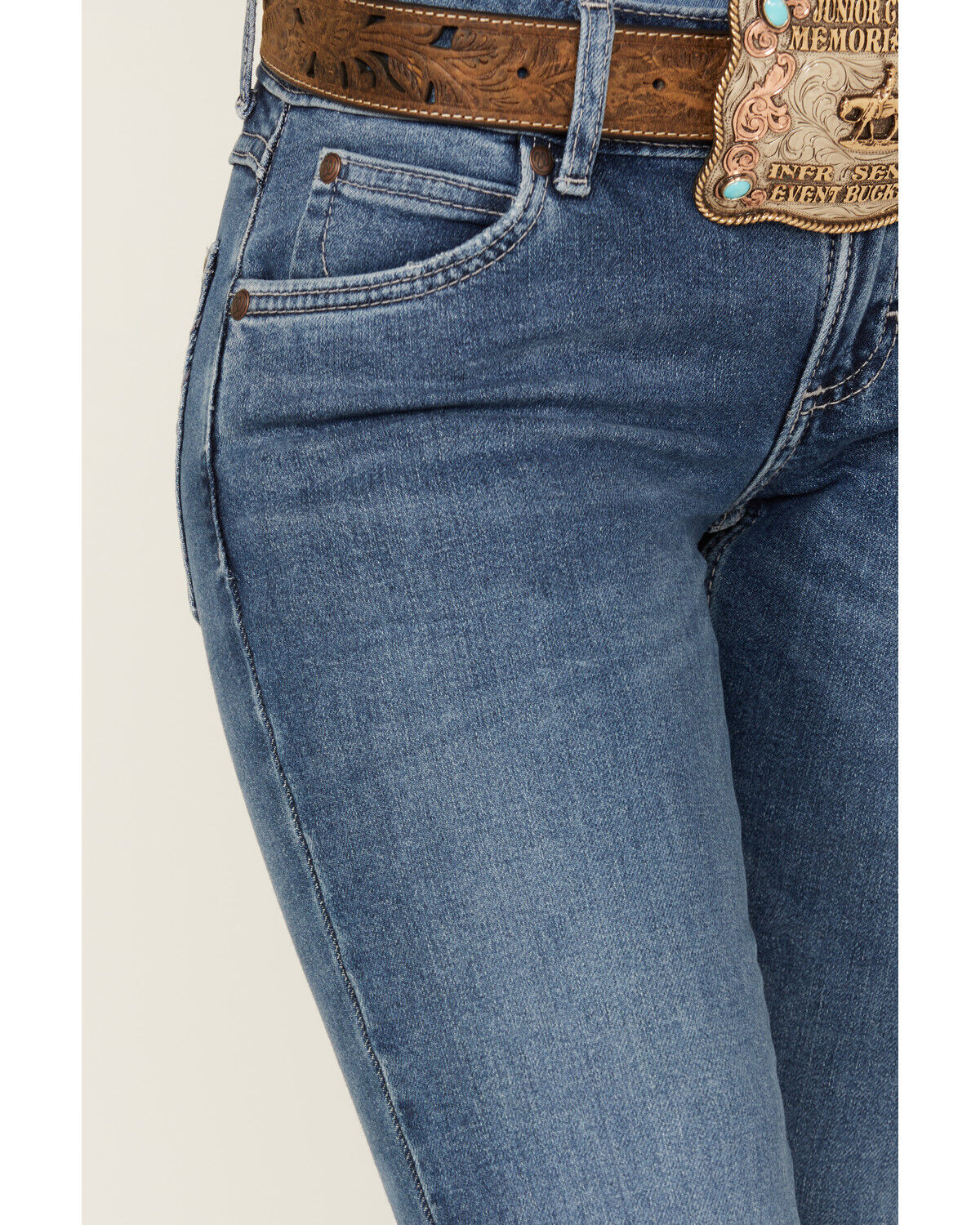 Image #2 - Wrangler Retro Women's Sadie Medium Wash Low Rise Stretch Bootcut Jeans, Medium Wash, hi-res