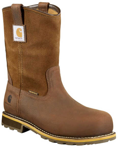 Image #1 - Carhartt Men's Waterproof Western Work Boots - Soft Toe, Chestnut, hi-res