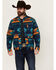 Image #1 - RANK 45® Men's Twill Southwestern Print Jacket, Dark Blue, hi-res