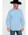Panhandle Select Men's Poplin Geo Print Long Sleeve Western Shirt , Blue, hi-res