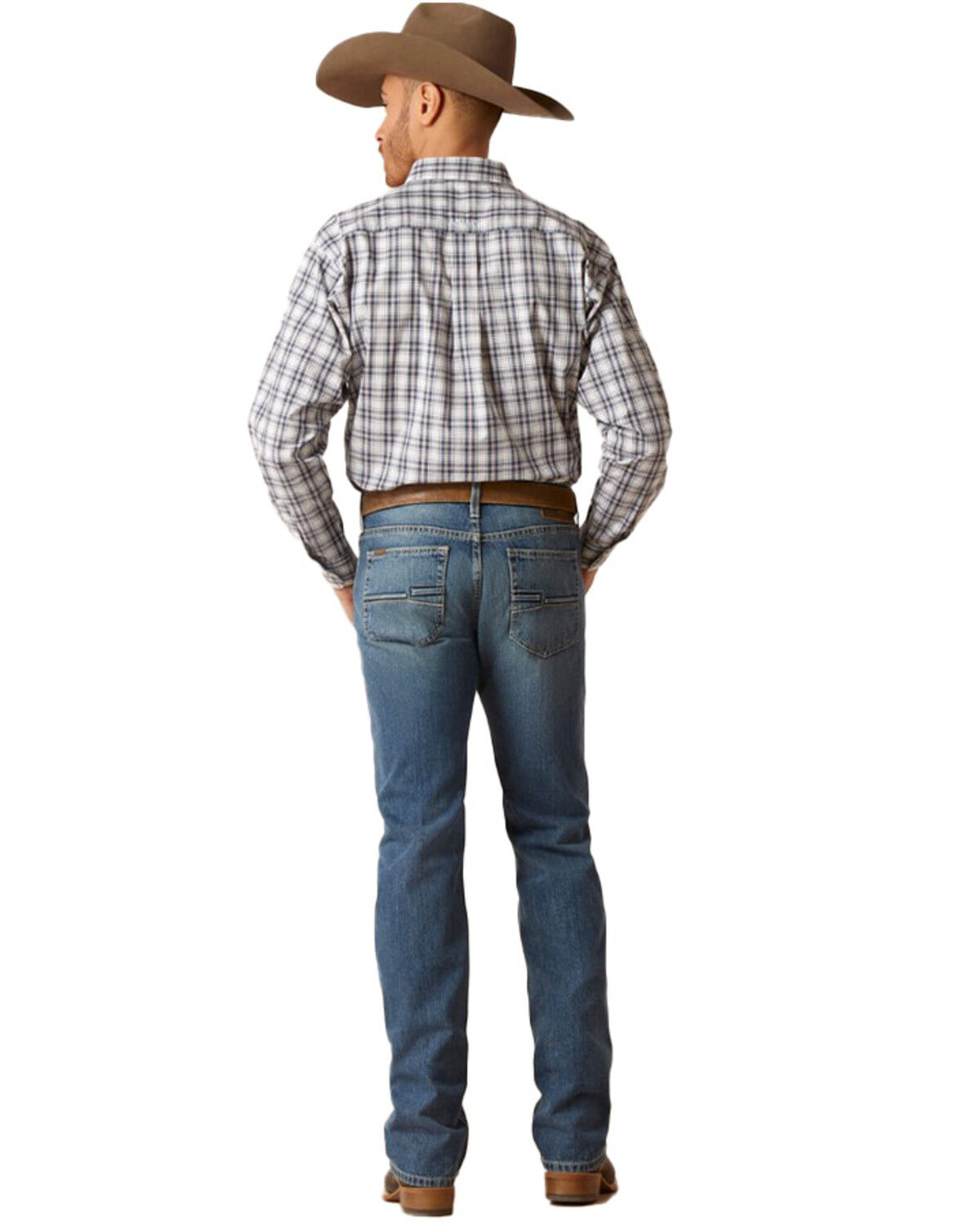 Image #3 - Ariat Men's M7 Ezra Medium Wash Slim Straight Denim Jeans, Medium Wash, hi-res