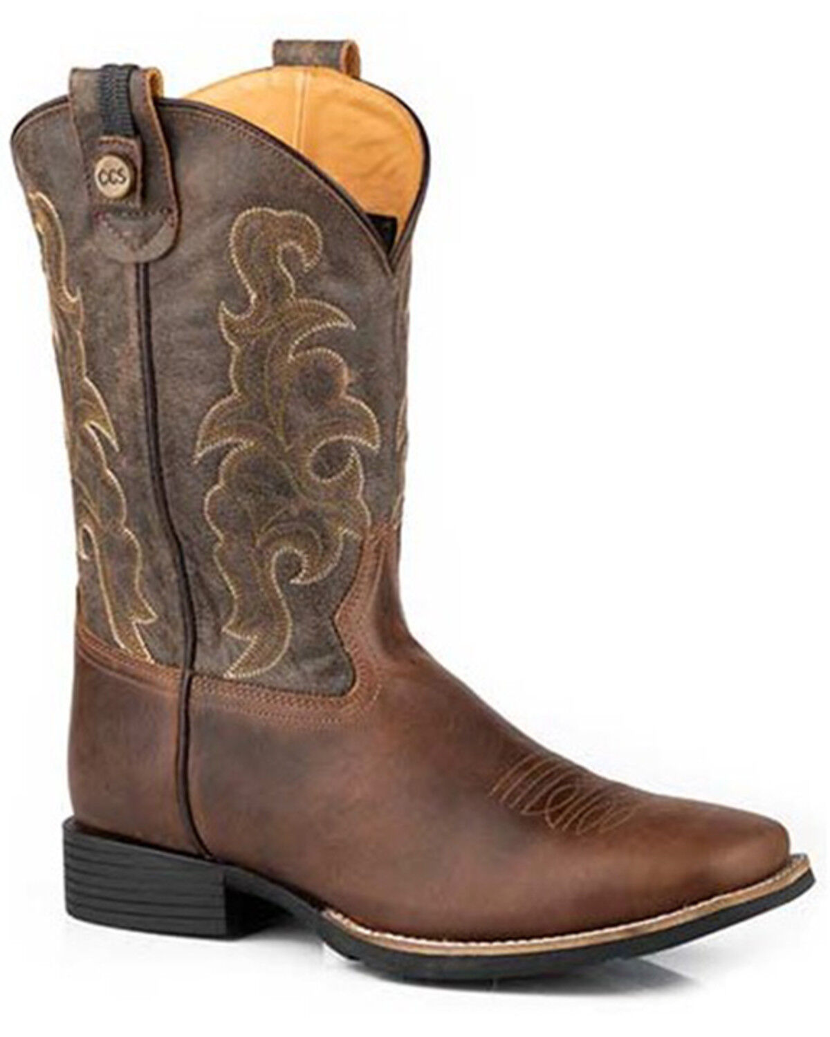 Image #1 - Roper Men's Trigger Concealed Carry Western Boots - Square Toe, Tan, hi-res