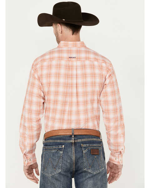 Image #4 - Ariat Men's Manning Plaid Print Button Down Long Sleeve Western Shirt, Orange, hi-res