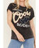 Image #3 - Recycled Karma Women's Coors Burnout Graphic Tee, Black, hi-res