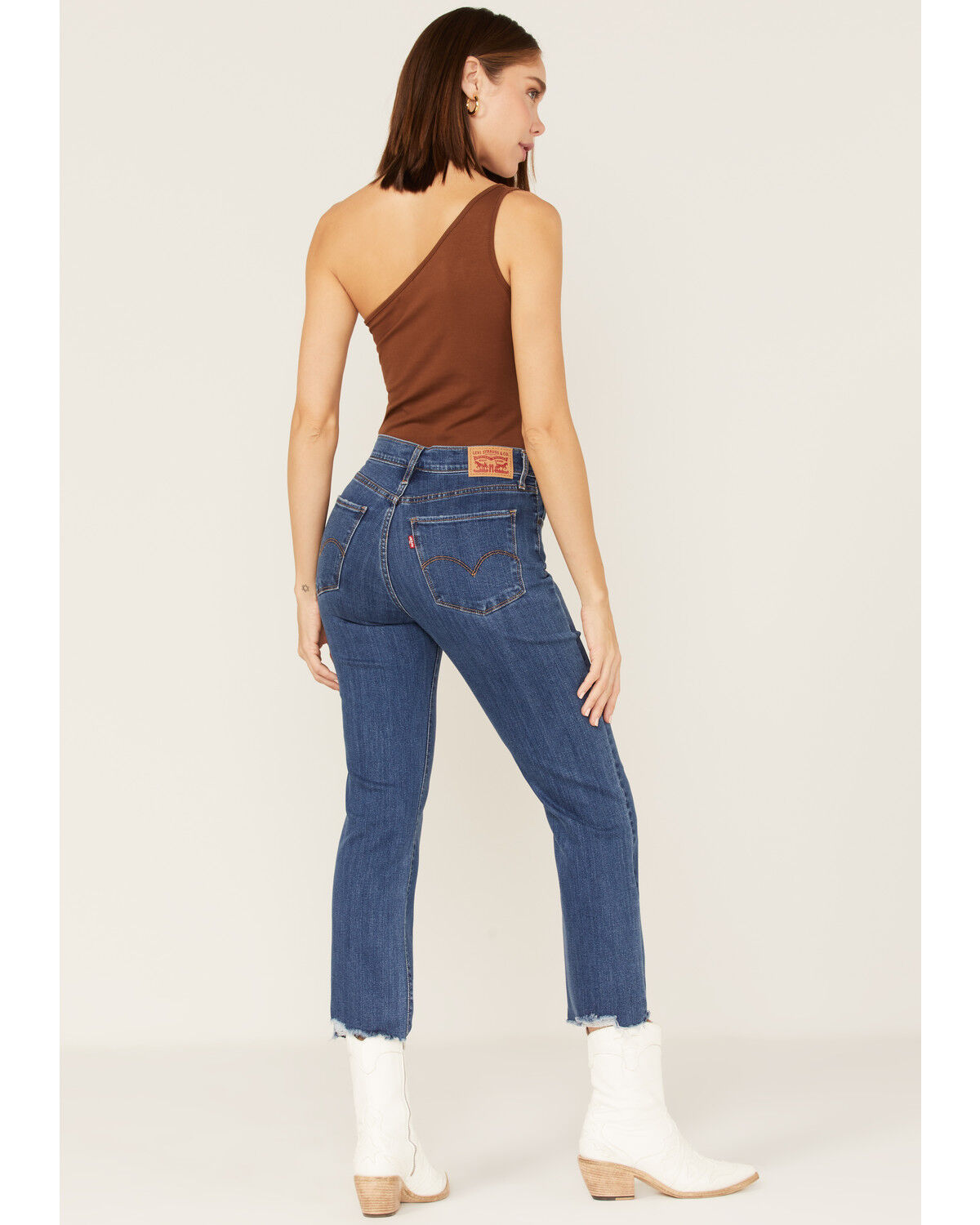 Image #3 - Levi's Women's 724 Dark Wash High Rise Straight Crop Jeans, Blue, hi-res