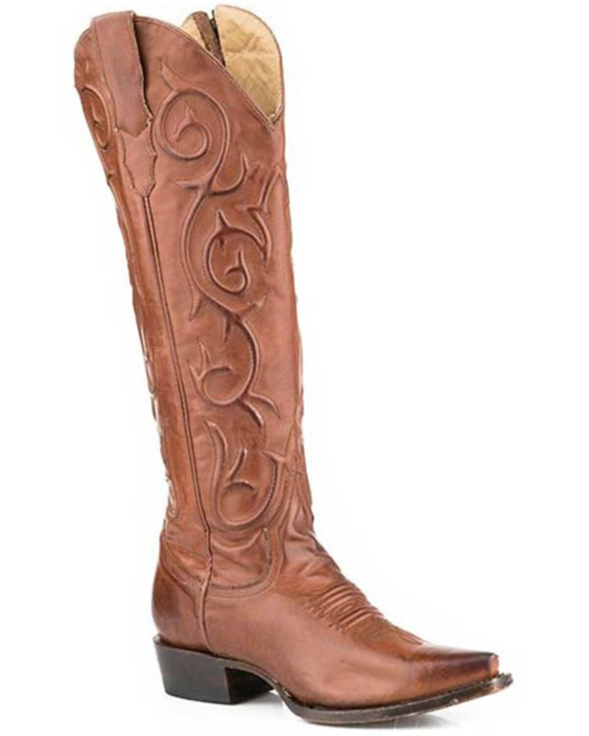 Image #1 - Stetson Women's Blair Tall Western Boots - Snip Toe, Brown, hi-res