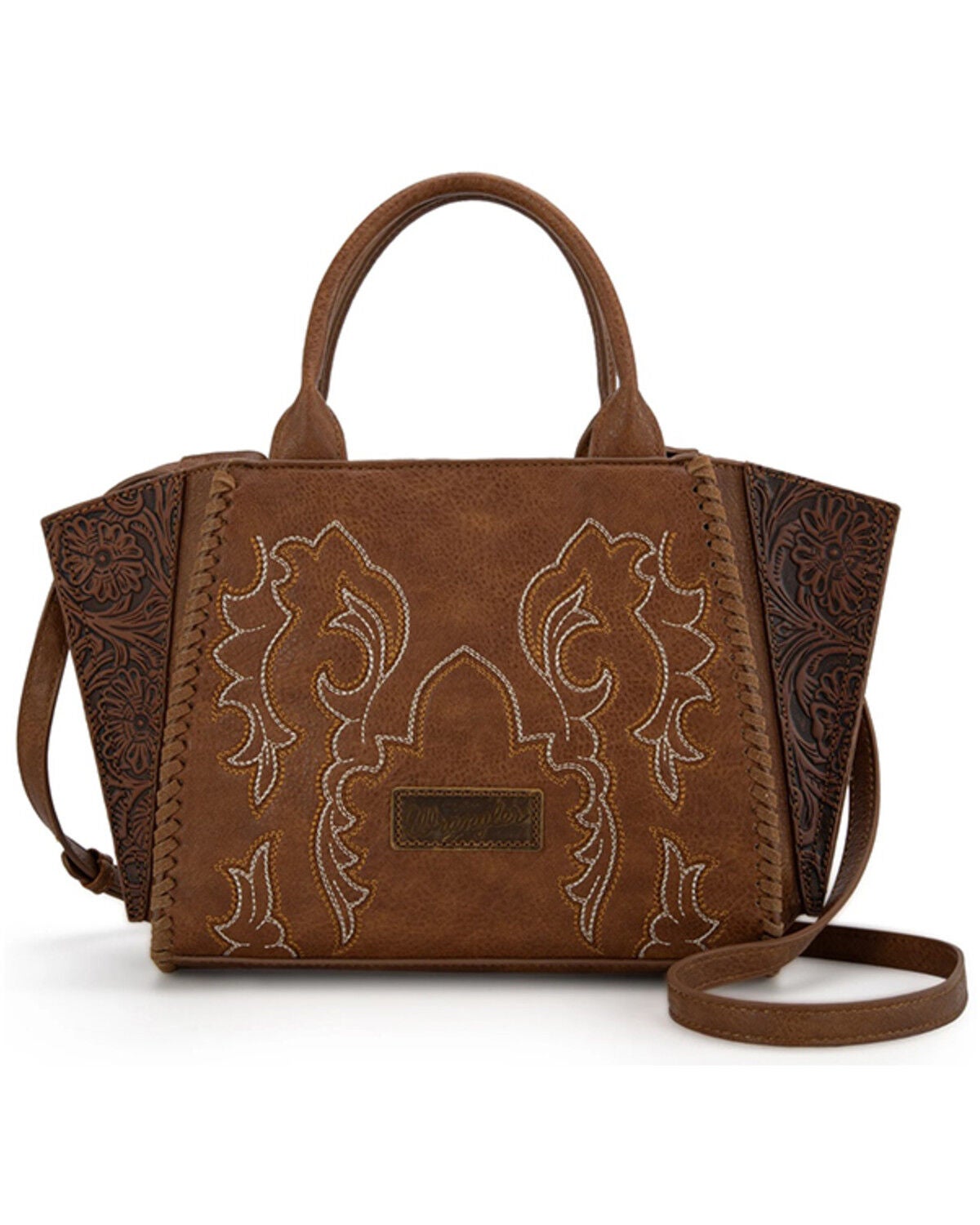 Wrangler Women's Jessie Embroidered Concealed Carry Tote, Brown, hi-res