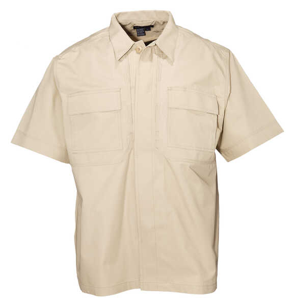 5.11 Tactical Men's Taclite TDU Short Sleeve Button Down Shirt, Khaki, hi-res