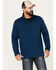 Image #1 - Brothers and Sons Men's Quilted Button Mock Pullover, Dark Blue, hi-res