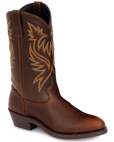 Laredo Men's Paris Western Boots - Round Toe, Dark Brown, hi-res
