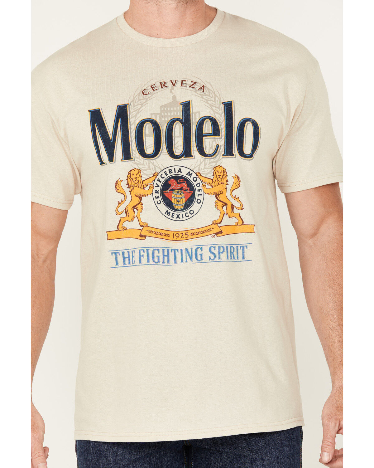 Image #3 - Modelo Men's Logo Short Sleeve Graphic T-Shirt, Natural, hi-res