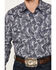 Image #3 - Wrangler Men's Rock 47 Paisley Print Long Sleeve Snap Western Shirt, Navy, hi-res