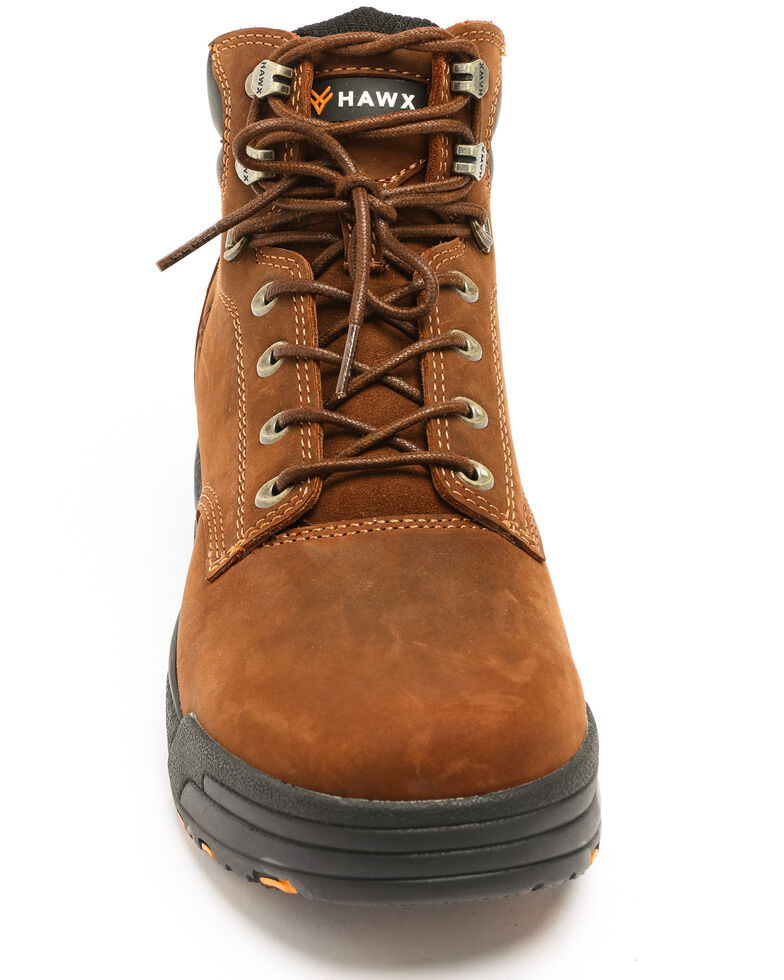 Hawx Men's Brown Enforcer Lace-Up Work Boots - Round Toe, Brown, hi-res