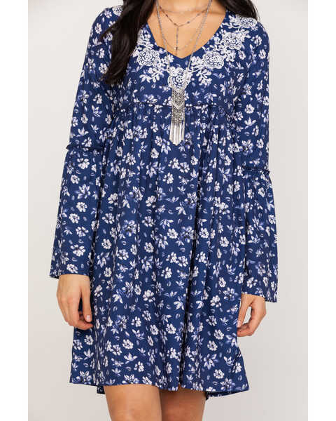 Image #4 - Roper Women's Navy Floral Print Dress, Blue, hi-res