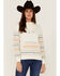 RANK 45 Women's Contrast Serape Sleeve Pullover Hoodie , Ivory, hi-res