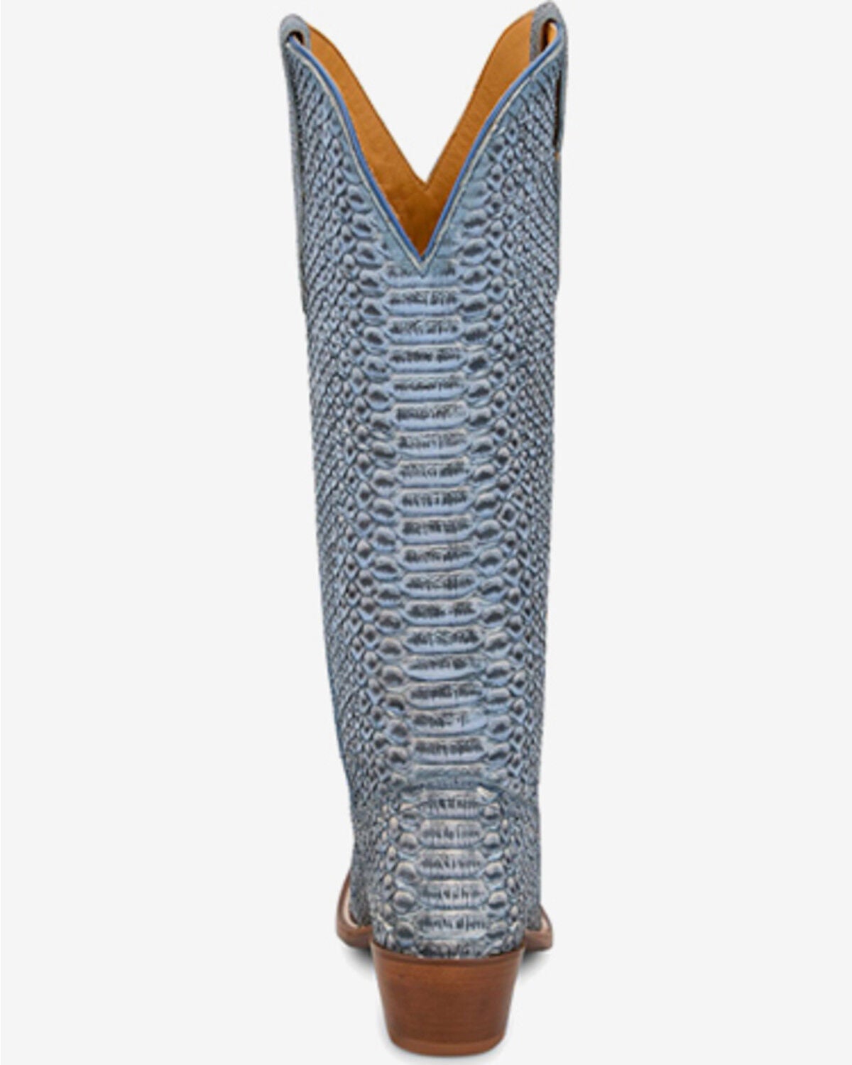 Image #5 - Tony Lama Women's Sadie Exotic Python Tall Western Boots - Snip Toe, Blue, hi-res