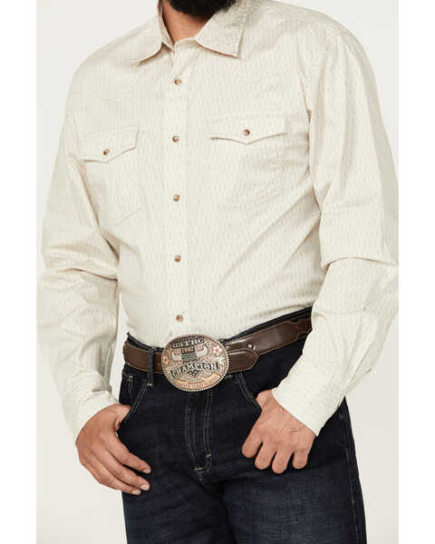 Image #3 - Wrangler Men's 20X Advanced Comfort Print Long Sleeve Snap Western Shirt, Sand, hi-res